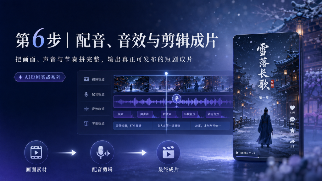 AI短剧配音音效与剪辑成片实战教程